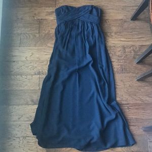 Bill Levkoff Navy Strapless Gown